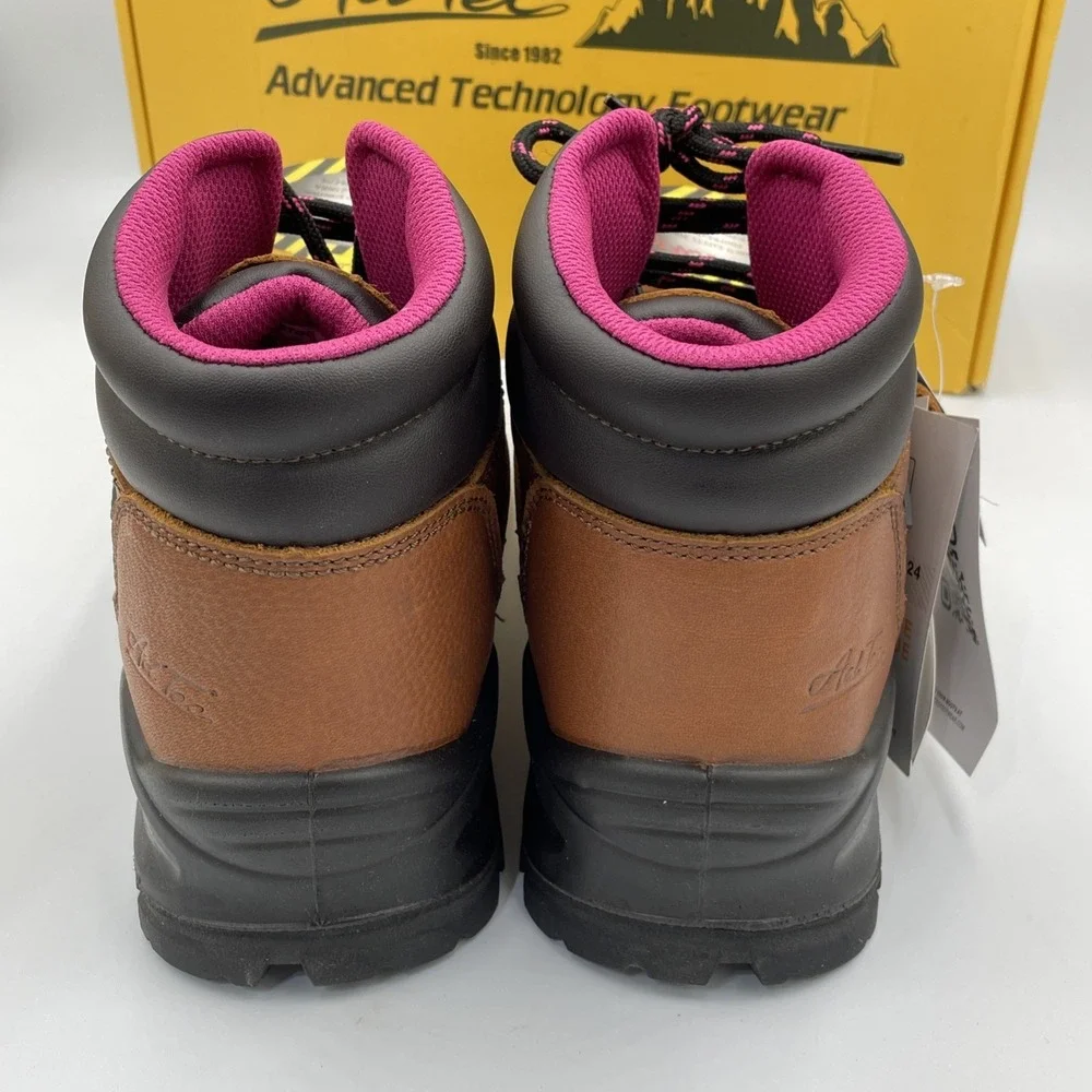 New‎ AdTec Footwear Women's 7.5 Leather Waterproof Composite Toe Work Boot Brown